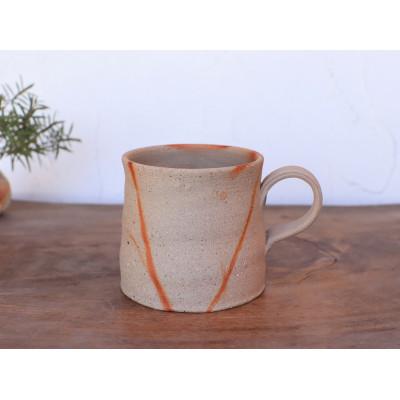 ふるさと納税 上島町 備前焼 ひだすきのコーヒーカップ(中)