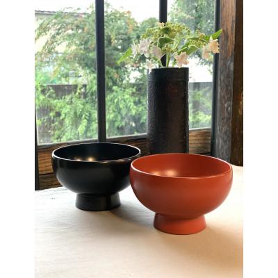 ふるさと納税 喜多方市 塗り布着せ椀(黒、洗朱)セット