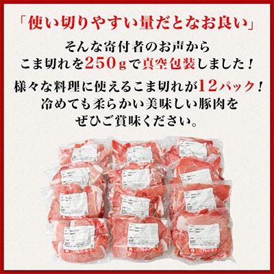 ふるさと納税 下妻市 [下妻工場直送]国産豚肉こま切れ3kg(250g×12パック) |  | 01
