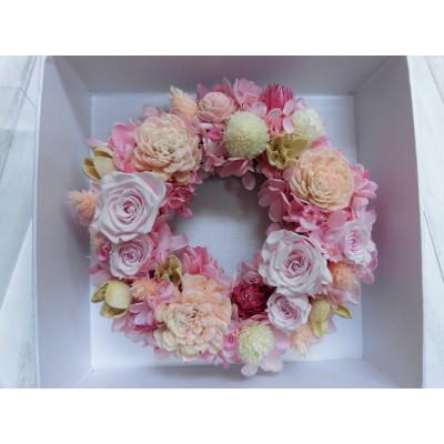 ふるさと納税 寝屋川市 クロス調マグネットBOXリースアレンジ(ピンク)