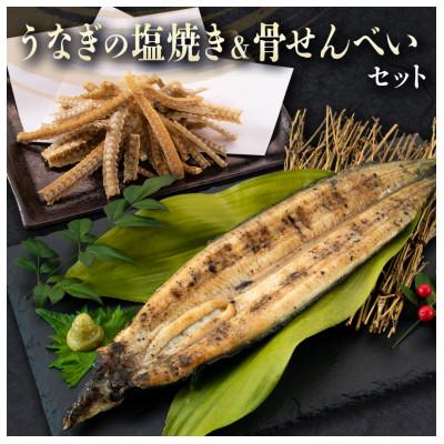 ふるさと納税 新富町 &lt;ご家庭用&gt;うなぎの塩焼き1尾&amp;骨せんべいセット2袋 九州産(新富町)
