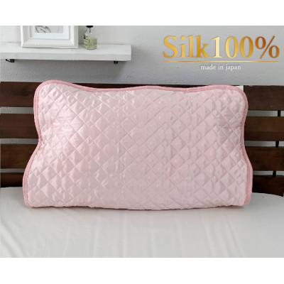 ふるさと納税 岸和田市 [Mサイズ 43×63cm]美髪ケア シルク100%サテン枕パッド ピンク1枚 SSM-1M-PI