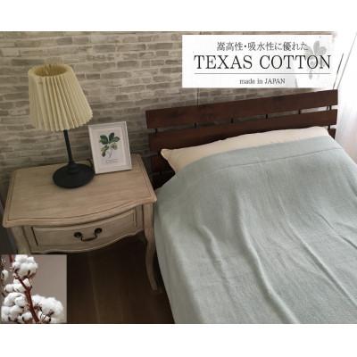 ふるさと納税 泉大津市 TEXSAS COTTON 100% タオルケット シングル グリーン 1枚