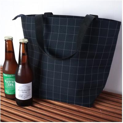 ふるさと納税 見附市 [地ビール工場コラボレーション]保冷保温バッグ C/#ネイビー リフレクターチェック
