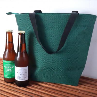 ふるさと納税 見附市 [地ビール工場コラボレーション]保冷保温バッグ C/#グリーン ヘリンボン