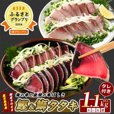 ふるさと納税 指宿市 かつおのたたき ぶりのたたき 海の幸満喫セット タレ付き 014-1037 鰹タタキ 炭焼き