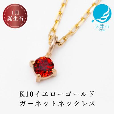 ふるさと納税 大津市 [10金 1月誕生石 ガーネットネックレス]大人シンプル 華奢見えチェーン 天然石 一粒ペンダント