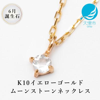 ふるさと納税 大津市 [10金 6月誕生石 ムーンストーンネックレス]大人シンプル 華奢見えチェーン 天然石一粒ペンダント