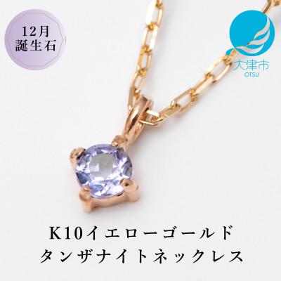 ふるさと納税 大津市 [10金 12月誕生石 タンザナイトネックレス]大人シンプル 華奢見えチェーン 天然石一粒ペンダント