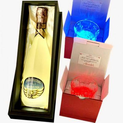 ふるさと納税 別府市 光るスパークリングワインBigDipperルミナス1本&amp;光るグラスBacada!ペア BOX付き