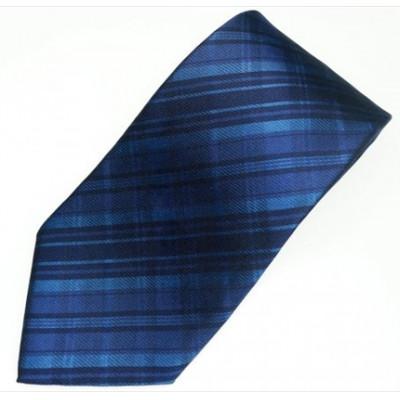 ふるさと納税 富士河口湖町 郡内織物「富士桜工房」シルクネクタイ紺無地シャドーチェックネイビー