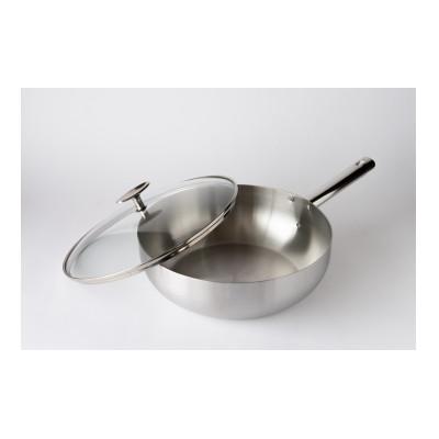ふるさと納税 燕市 アルミクラッド三層中華鍋27cm(ガラス蓋付)+中華