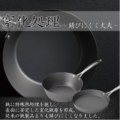 ふるさと納税 燕市 涅(くろつち)IH対応窒化鉄フライパン24cm&いため鍋