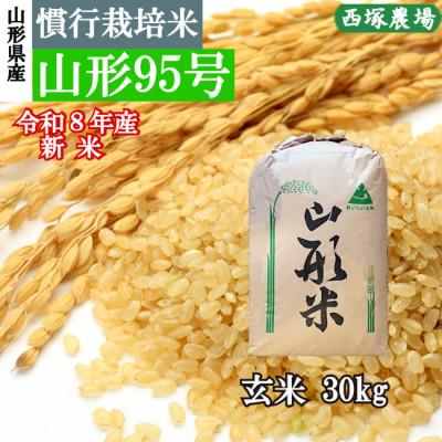 ふるさと納税 最上町 新米　令和8年産 慣行栽培米 山形95号　玄米 30kg　山形県産　西塚農場 | 