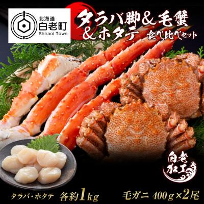 ふるさと納税 白老町 タラバ脚 &amp; 毛蟹 &amp; ホタテ 食べ比べ セット