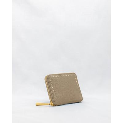 ふるさと納税 東大阪市 [BEIGE] 本革ラウンドファスナー二つ折り財布 BONNY (ボニー)
