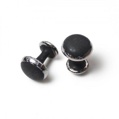 ふるさと納税 伊万里市 伊万里焼強化磁器カフスボタン(マット釉黒)