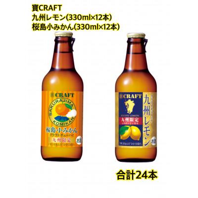 ふるさと納税 高鍋町 宝 寶CRAFT 九州レモン(330ml×12本)+桜島小みかん(330ml×12本)合計24本