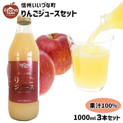ふるさと納税 飯綱町 りんごジュース 100% 1000ml × 3本 セット