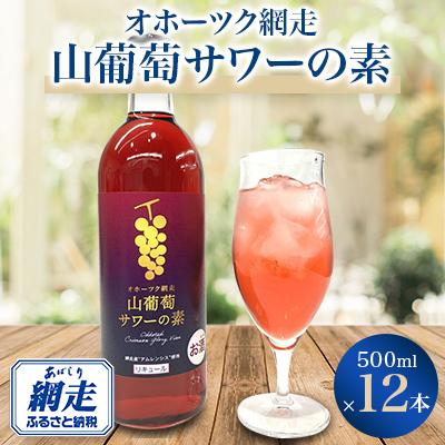 ふるさと納税 網走市 オホーツク網走山葡萄サワーの素 500ml×12本入り