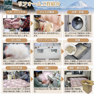 ふるさと納税 韮崎市 羽毛布団リフォーム シングル ホワイトダックダウン90% 仕立て直し 抗ウイルス生地 アイボリー_2
