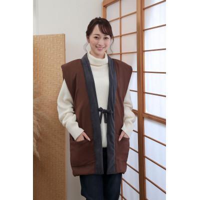 ふるさと納税 蒲郡市 [キャメルと発熱繊維であったか]キャメルわた入り袖なしはんてん_[G0461]