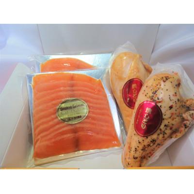 ふるさと納税 松山市 スモークサーモンといぶしどりのセット