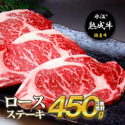 ふるさと納税 泉佐野市 氷温(R)熟成牛 ロースステーキ(3枚)合計450g
