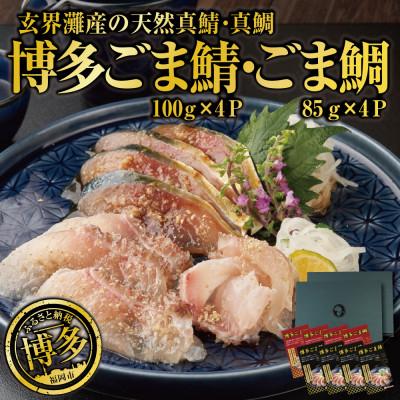 ふるさと納税 福岡市 長浜市場水揚げ天然 ごま鯖&amp;ごま鯛(各4パック)