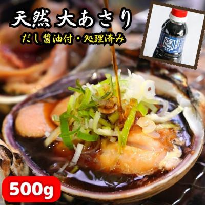 ふるさと納税 南知多町 三河湾の大あさり500g(活きたままCAS冷凍・下処理済)海鮮バーベキューに!大アサリ用だし醤油付き