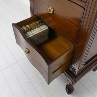 アンティーク　鏡付　洋服タンス ふるさと納税 海南市 アンティーク ミラー付チェスト4段 ブラウン