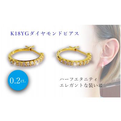 ふるさと納税 松山市 K18 ダイヤ 0.20ct フープ ピアス
