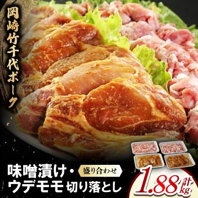 ふるさと納税 岡崎市 岡崎竹千代ポークロース味噌漬け・ウデモモ切落し盛り合わせ(計1.88kg)