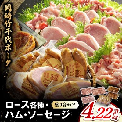 ふるさと納税 岡崎市 岡崎竹千代ポークロース各種 ハム・ソーセージ盛り合わせ(計4.22kg)
