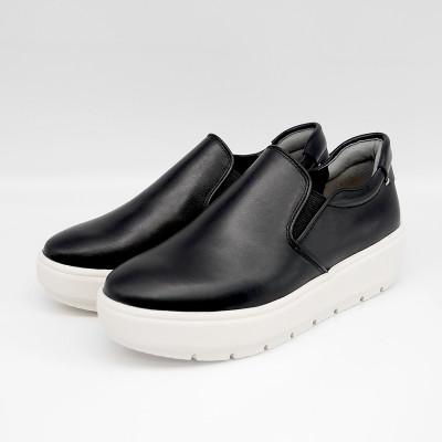 ふるさと納税 八潮市 [婦人靴/スリッポンスニーカー]マタニティケア用 ブラック 24.5cm