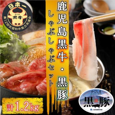 ふるさと納税 鹿屋市 鹿児島黒牛・黒豚しゃぶしゃぶセット計1.2kg(A-2101)746-2