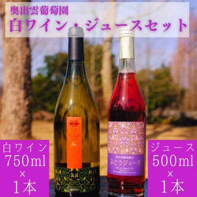 ふるさと納税 雲南市 白ワイン・ジュースセット(辛口白ワイン1本・ぶどうジュース1本)