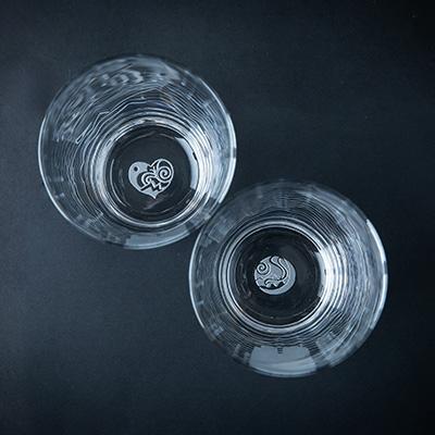ふるさと納税 茅野市 古代からの贈り物　焼酎・ロックグラス(大)2個セット/箱入り　K-2_2