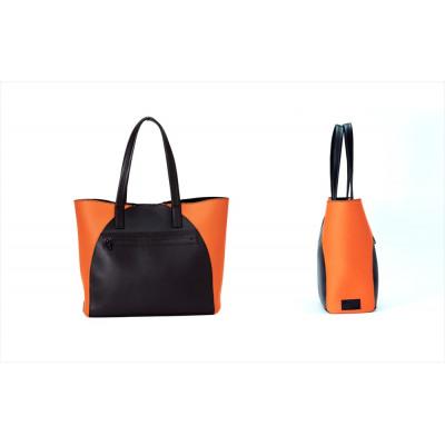 ふるさと納税 香芝市 こだわりの逸品「ネオプレンレザー トートバッグ」&lt;オレンジ&gt;