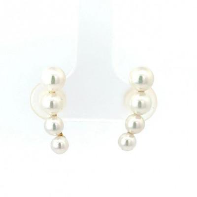 ふるさと納税 松山市 K18イエローゴールド ベビーパール ピアス