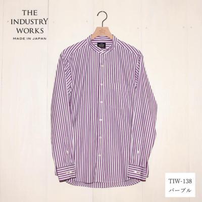 ふるさと納税 西脇市 播州織先染めバンドカラーシャツ(TIW138/M