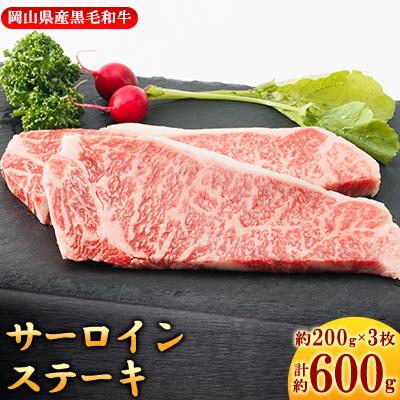 ふるさと納税 津山市 [岡山県産黒毛和牛]サーロインステーキ 約200g×3枚