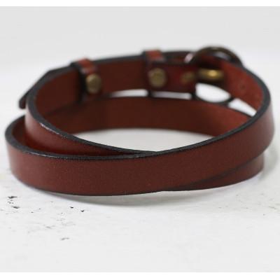 ふるさと納税 大津市 存在感抜群[イタリアンレースブレスレット]2重巻きレザーアクセサリー 牛革 ベルトカラー:茶