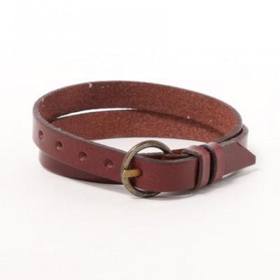 ふるさと納税 大津市 深い色あいが魅力的[栃木レザー 2重巻きブレスレット]クラシカルデザイン ベルトカラー:赤葡萄