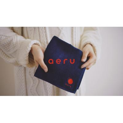 ふるさと納税 藍住町 [aeru]徳島県から 本藍染の ハンドタオル(藍勝色)オーガニックコットン