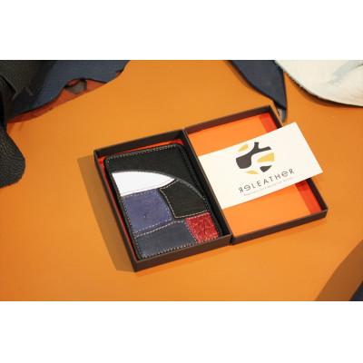 ふるさと納税 香芝市 ReLEATHeR(リレザー) パスケース &lt;パッチワーク×ブラック&gt;