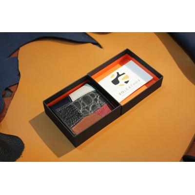 ふるさと納税 香芝市 ReLEATHeR(リレザー) コインケース &lt;パッチワーク×ブラック&gt;