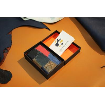 ふるさと納税 香芝市 ReLEATHeR(リレザー) 名刺入れ &lt;パッチワーク×ブラック&gt;