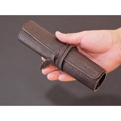 ふるさと納税 香芝市 こだわりの逸品「5本収納ロールペンケース」ブラウン