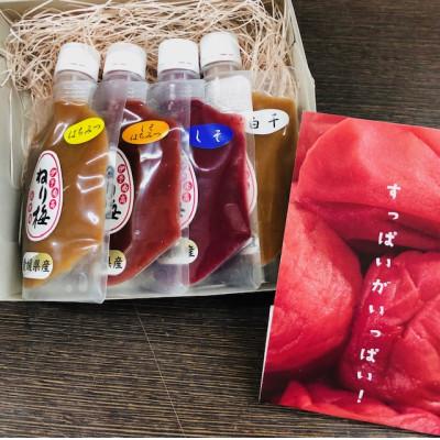 ふるさと納税 西条市 「媛幸梅」ねり梅(しそはちみつ・はちみつ・しそ・白干)4点セット[箱入り]